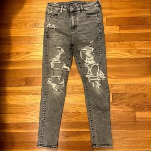 Grey ripped skinny jeans